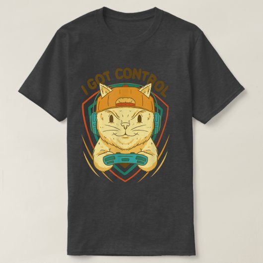 Ik heb Control Funny Game Master Cat voor videogam T-shirt (Design voorkant)