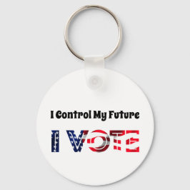 Ik heb controle over mijn toekomst - ik stem sleutelhanger