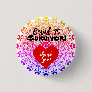 Ik heb Coveid-19 Badge overleefd! Ronde Button 3,2 Cm