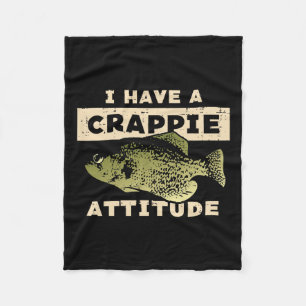 Ik heb Crappie Attitude Gevist Funny Fish Mannen W Fleece Deken