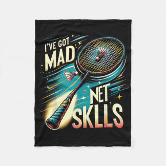 Ik Heb Crazy Net Vaardigheden Badminton Funny Grap Fleece Deken