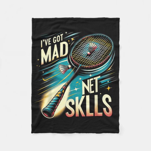 Ik Heb Crazy Net Vaardigheden Badminton Funny Grap Fleece Deken (Voorkant)