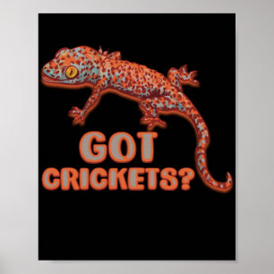 Ik heb crickets Reptile Gecko Novelty Animal Poster
