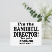 Ik heb daar een probleem mee, directeur Handbell Briefkaart (Staand voorkant)