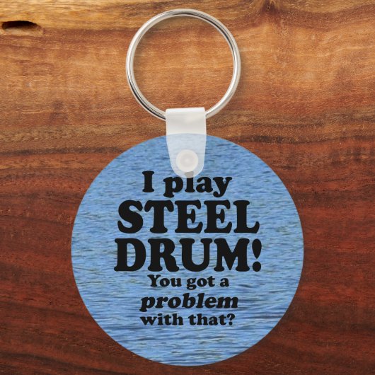 Ik heb daar een probleem mee, stalen drum sleutelhanger (Voorkant)