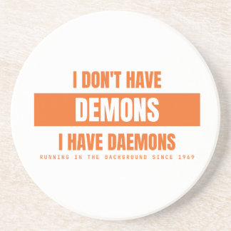 Ik Heb Daemons Niet Demonen Grappige Linux Sysadmi Zandsteen Onderzetter