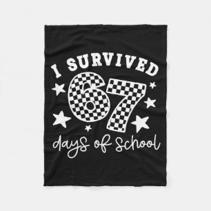 Ik heb dag 6-7 van school overleefd Funny Meme Ler Fleece Deken