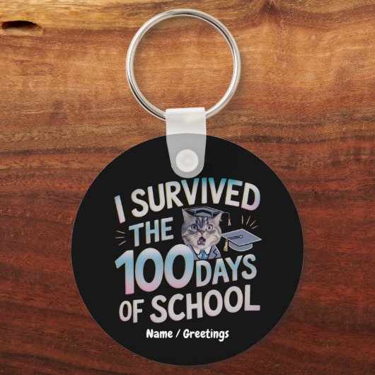 Ik heb de 100 dagen school overleefd - Vier 100 da Sleutelhanger (Voorkant)