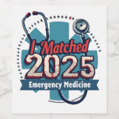 Ik heb de 2025 Emergency Medicine gematcht Wijn Etiket (Enkel label)