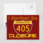 Ik heb de 405 sluiting overleefd briefkaart (Voorkant / Achterkant)