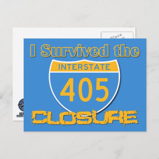 Ik heb de 405 sluiting overleefd briefkaart (Voorkant / Achterkant)