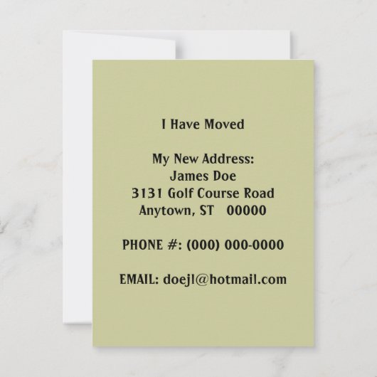 Ik heb de aankondiging Golf Golfing Move verplaats (Achterkant)