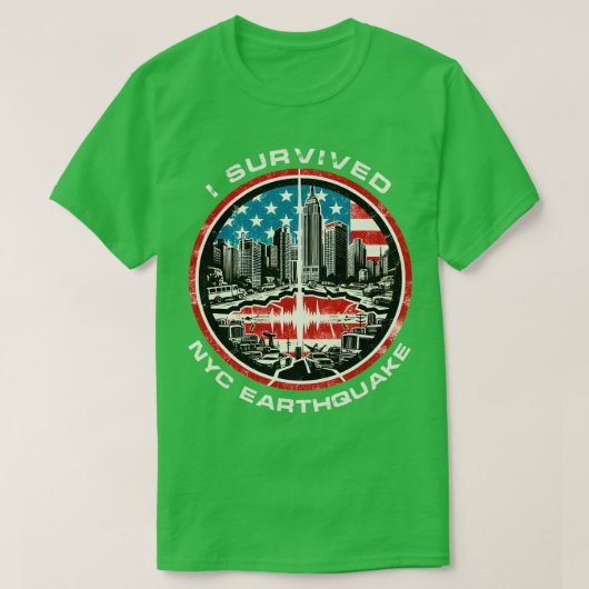 Ik heb de aardbeving van 2024 in NYC overleefd T-shirt (Design voorkant)