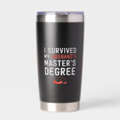 Ik heb de afstuderen van mijn mans masterdiploma o geïsoleerde drinkbeker (Voorkant)