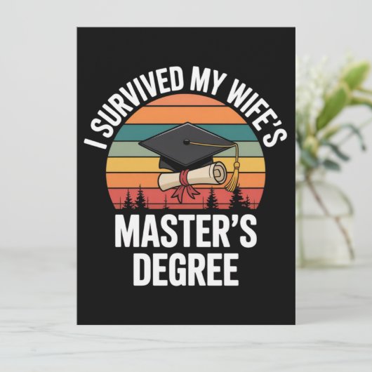 Ik heb de afstuderen van mijn vrouw met een master kaart (Staand voorkant)