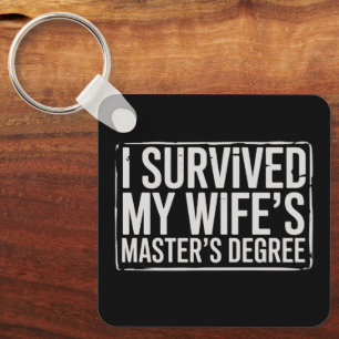 Ik heb de afstuderen van mijn vrouw met een master sleutelhanger