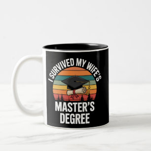 Ik heb de afstuderen van mijn vrouw met een master tweekleurige koffiemok