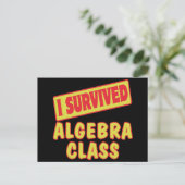 IK HEB DE ALGEBRA-KLAS OVERLEEFD BRIEFKAART (Staand voorkant)