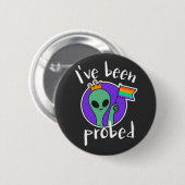 Ik heb de Alien Abduction Gay Pride gemaakt Ronde Button 5,7 Cm (Voorkant /achterkant)