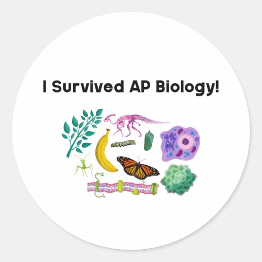 Ik heb de AP Biology overleefd! Ronde Sticker (Voorkant)