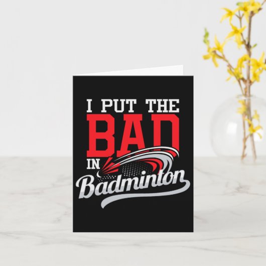 Ik heb de bad in badminton gezet - speler shuttle  kaart (Gele Bloem)