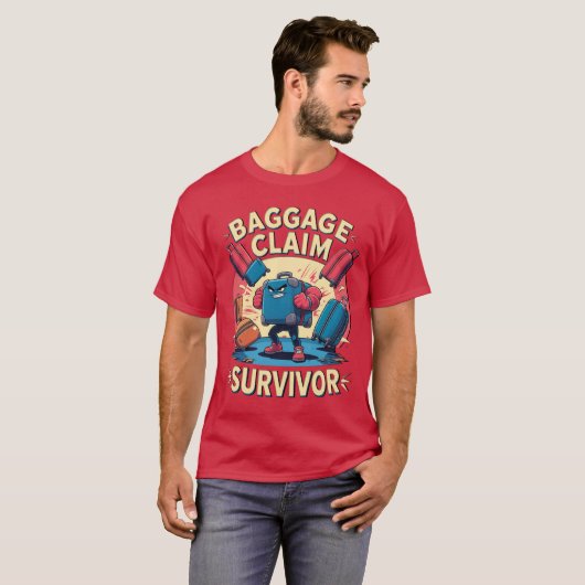 Ik heb de bagage claim overleefd! Krijg je grappig T-shirt (Voorkant volledig)