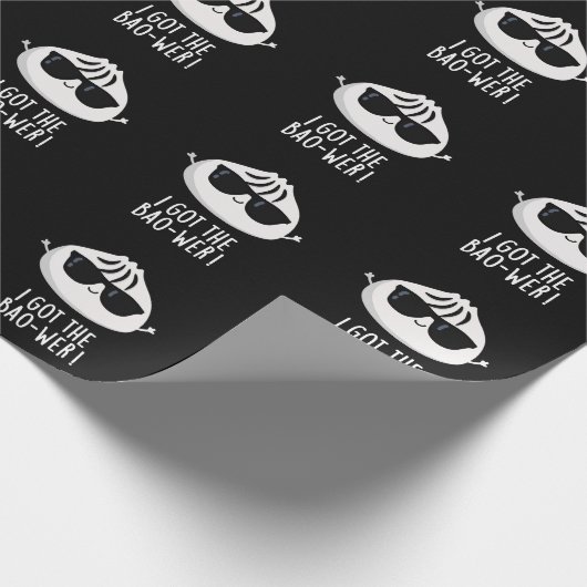 Ik heb de Bao-wer Funny Dimsum Pun Dark BG Cadeaupapier (Hoek)
