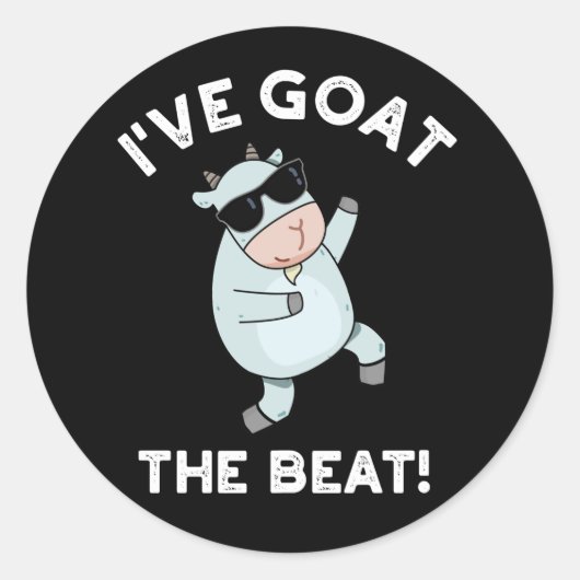 Ik heb de Beat Funny Animal Pun Dark BG Ronde Sticker (Voorkant)