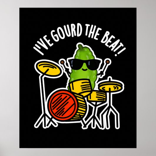 Ik heb de Beat Funny Drummer Pun Dark BG gegoten Poster (Voorkant)