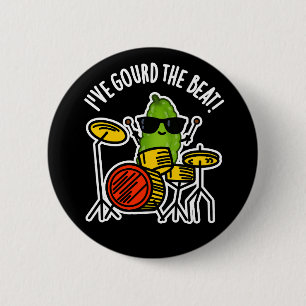 Ik heb de Beat Funny Drummer Pun Dark BG gegoten Ronde Button 5,7 Cm