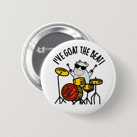 Ik heb de Beat Funny Drummer Pun. Ronde Button 5,7 Cm (Voorkant /achterkant)