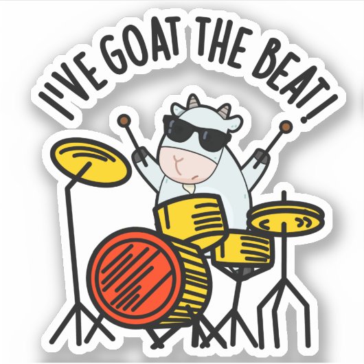 Ik heb de Beat Funny Drummer Pun. Sticker (Voorkant)