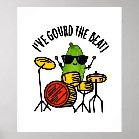 Ik heb de Beat Funny Drummer Veggie Pun gegoten Poster (Voorkant)