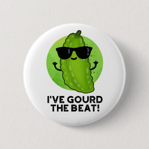 Ik heb de Beat Funny Green Veggie Pun gegoten. Ronde Button 5,7 Cm