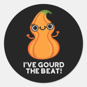 Ik heb de Beat Funny Veggie Pun Dark BG gegoten Ronde Sticker