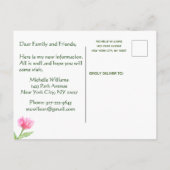 Ik heb de begroting van de elegante roze roze bloe aankondigingskaart (Achterkant)