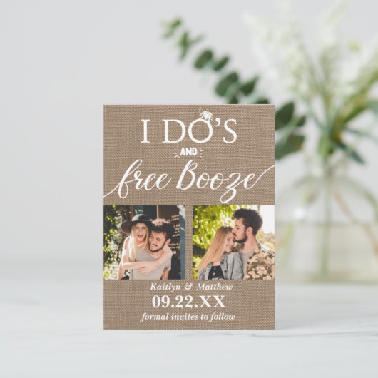 Ik heb de beste en gratis Booze Moderne bruiloft o Aankondigingskaart (Staand voorkant)