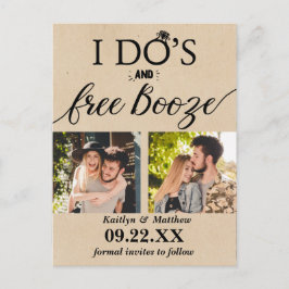 Ik heb de beste en gratis Booze Moderne bruiloft o Aankondigingskaart