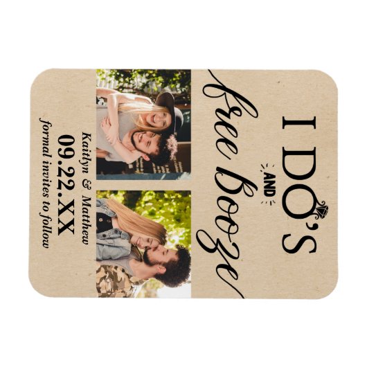 Ik heb de beste en gratis Booze Moderne bruiloft o Magneet (Horizontaal)