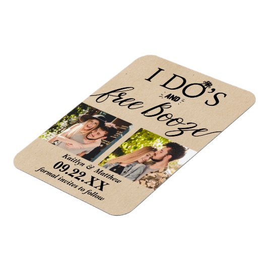 Ik heb de beste en gratis Booze Moderne bruiloft o Magneet (Linkerzijde)