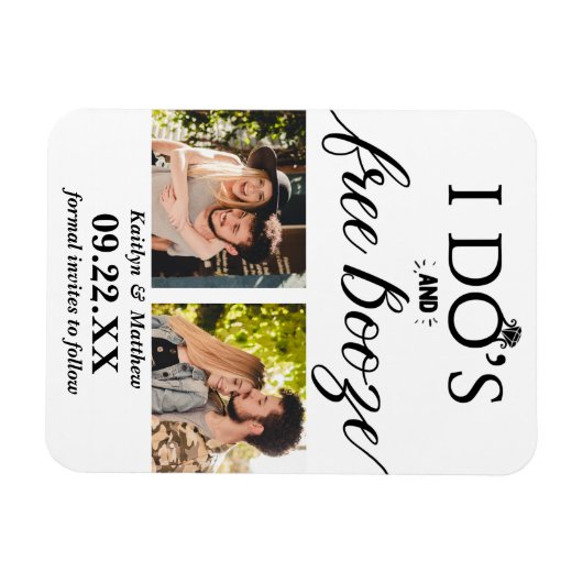 Ik heb de beste en gratis Booze Moderne bruiloft o Magneet (Horizontaal)