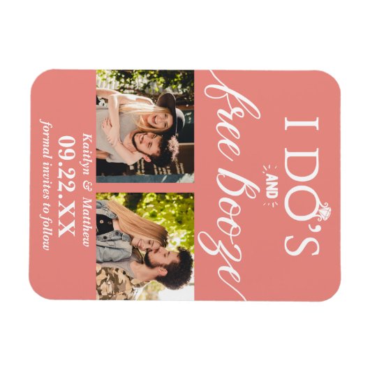 Ik heb de beste en gratis Booze Moderne bruiloft o Magneet (Horizontaal)