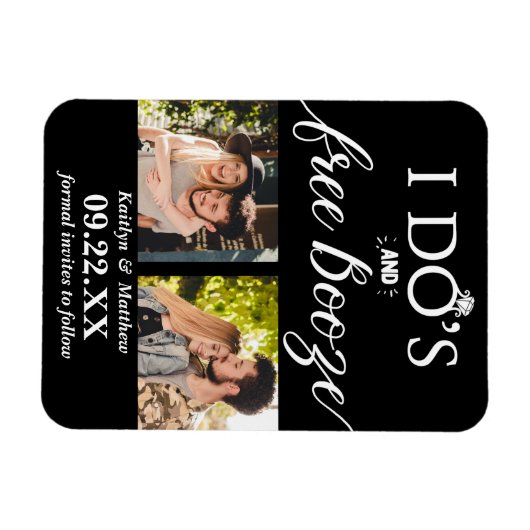 Ik heb de beste en gratis Booze Moderne bruiloft o Magneet (Horizontaal)