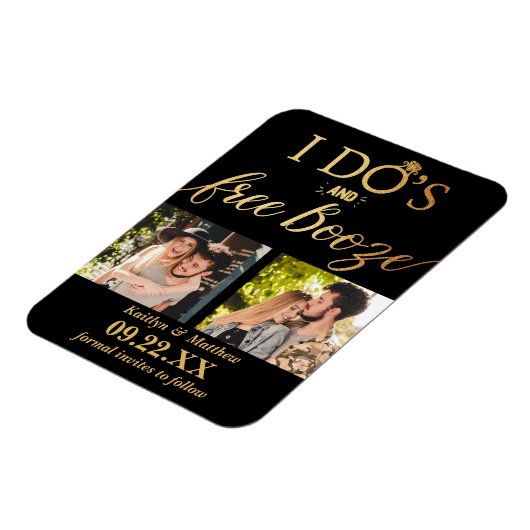 Ik heb de beste en gratis Booze Moderne bruiloft o Magneet (Linkerzijde)