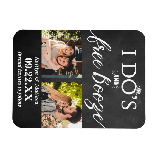 Ik heb de beste en gratis Booze Moderne bruiloft o Magneet (Horizontaal)