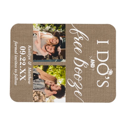 Ik heb de beste en gratis Booze Moderne bruiloft o Magneet (Horizontaal)