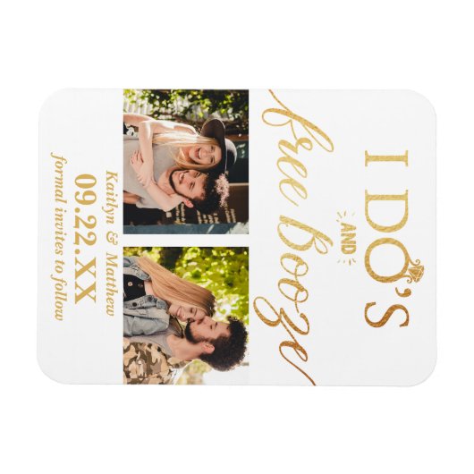 Ik heb de beste en gratis Booze Moderne bruiloft o Magneet (Horizontaal)