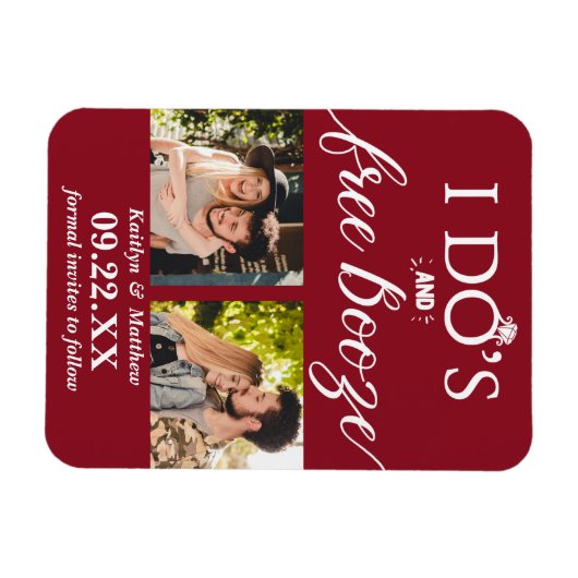 Ik heb de beste en gratis Booze Moderne bruiloft o Magneet (Horizontaal)