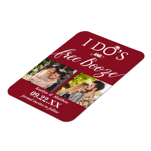 Ik heb de beste en gratis Booze Moderne bruiloft o Magneet (Linkerzijde)