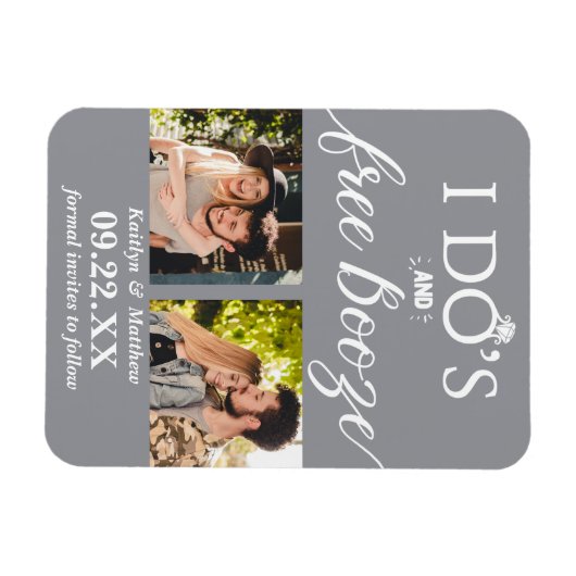 Ik heb de beste en gratis Booze Moderne bruiloft o Magneet (Horizontaal)